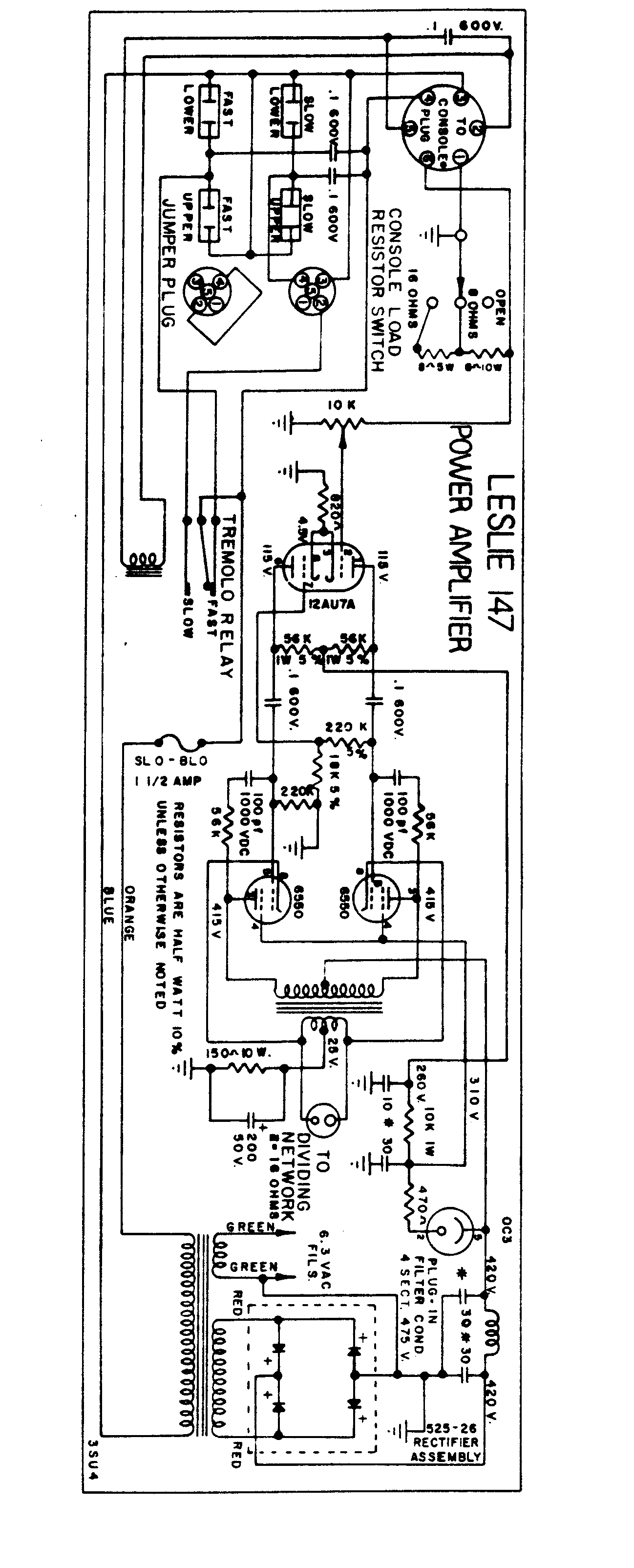 Leslie amplifier schematics